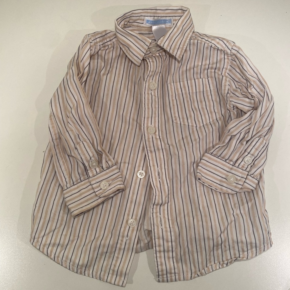 3 for $10 - Janie and Jack Beige Striped Button Down Shirt
